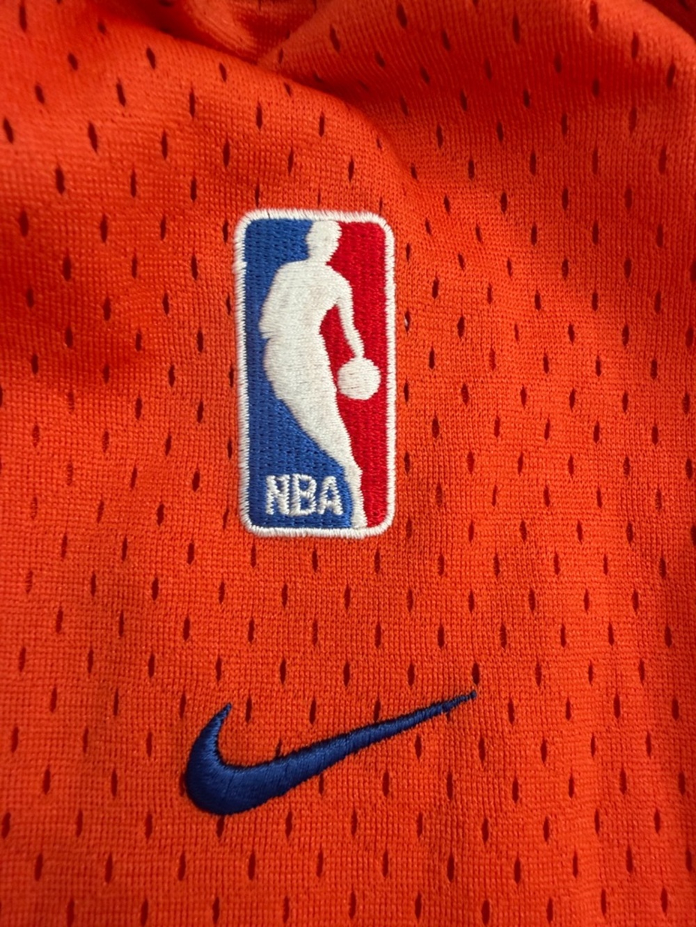 Vintage Nike Team NBA Ny Knicks Orange Basketball Shorts XXL New York #52 - Picture 5 of 6